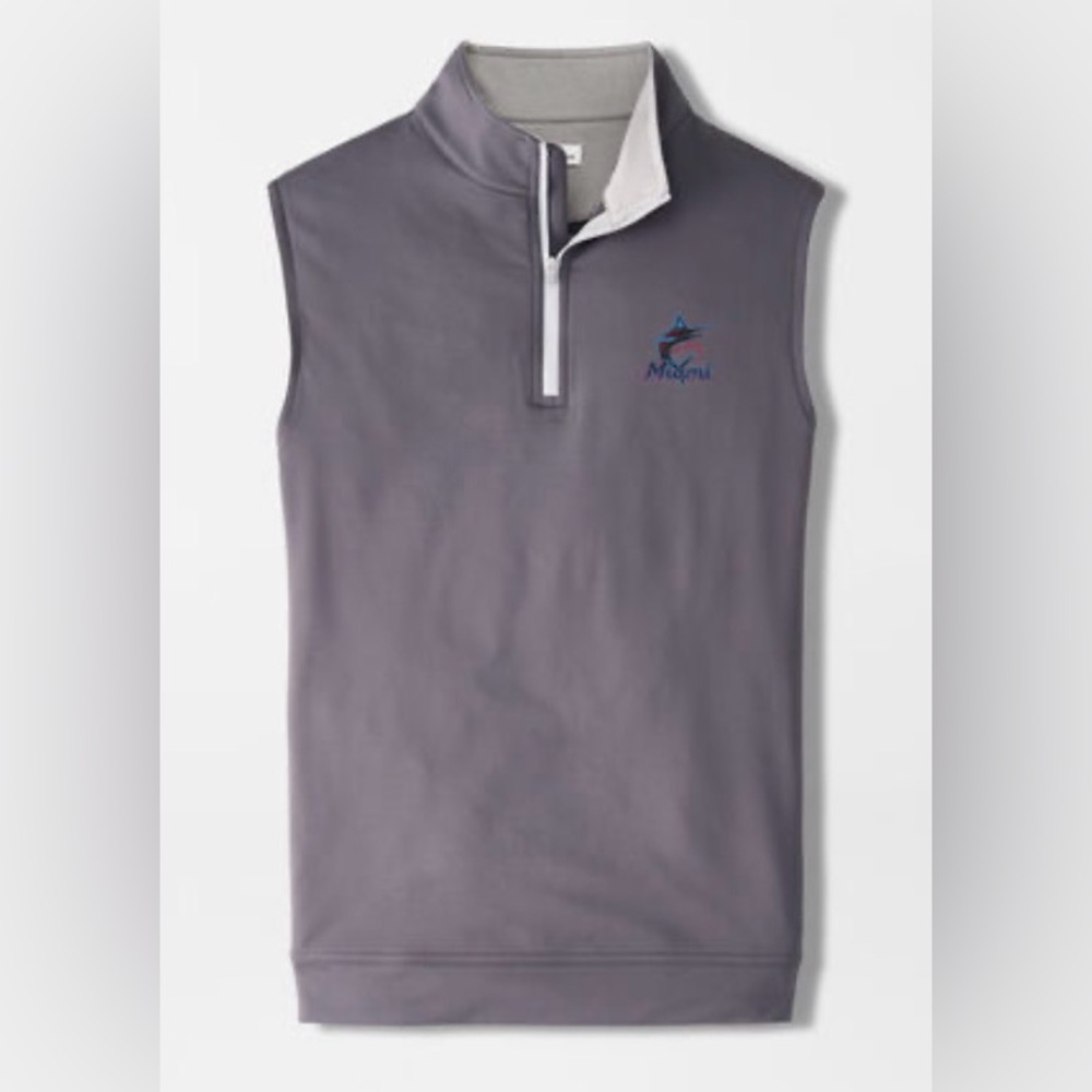 NWT Peter Millar Men's New York Yankees Galway Performance Quarter-Zip Vest - Picture 2 of 7